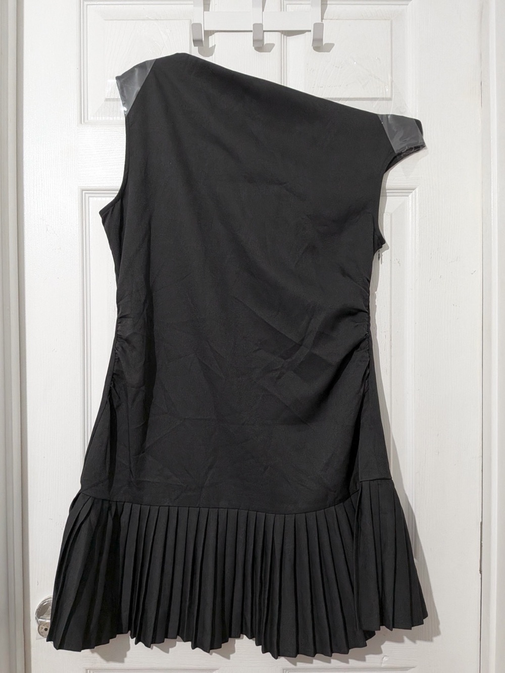 Commense Off Shoulder Ruched Pleated Mini Dress - Picture 12 of 12